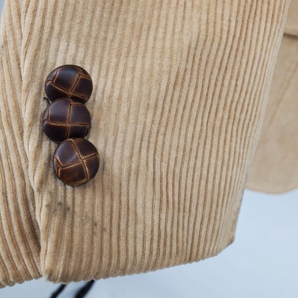 Bret Lawrence Tailored Brown Corduroy Elbow Patch Men's Blazer Suit Jacket 44 R - Picture 8 of 16